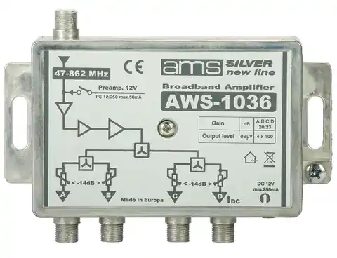 ⁨Antennenverstärker AWS-1036 4 einstellbare Ausgänge⁩ im Wasserman.eu