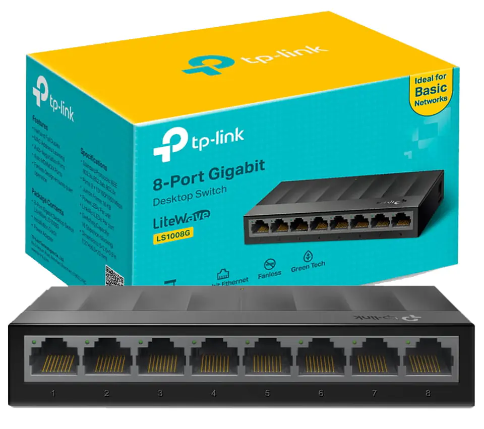 ⁨Switch 8 portów 1GB Przełącznik Tp-Link LS1008G⁩ w sklepie Wasserman.eu