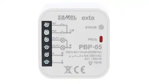 ⁨Bistable relay 2-channel 230V AC PBP-05 EXT10000254⁩ at Wasserman.eu