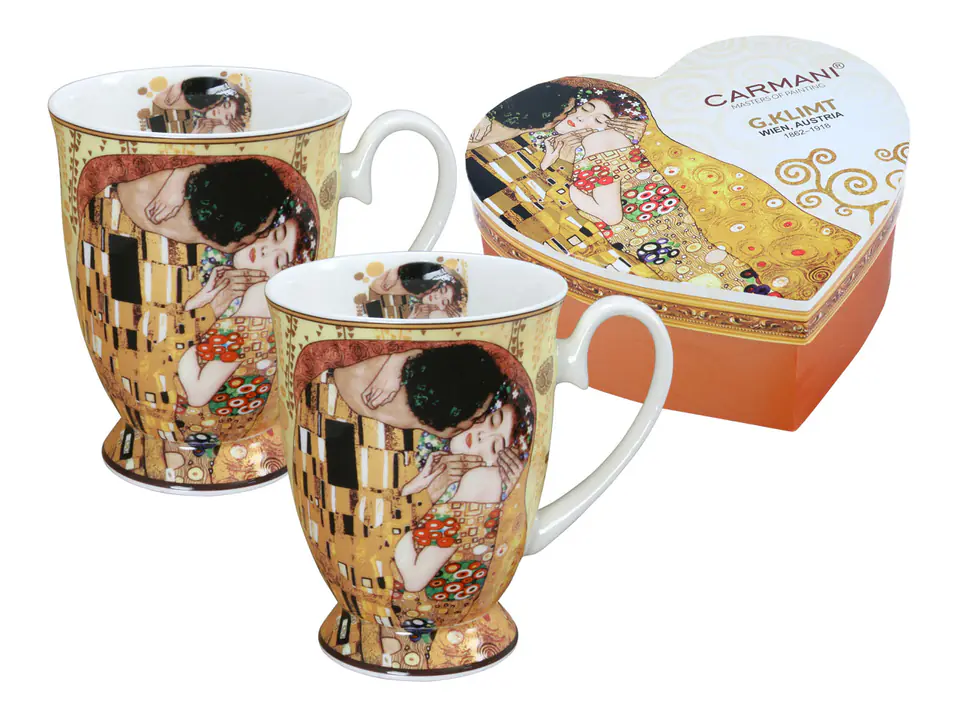 ⁨Set of 2 mugs in the heart - G. Klimt, Kiss (CARMANI)⁩ at Wasserman.eu