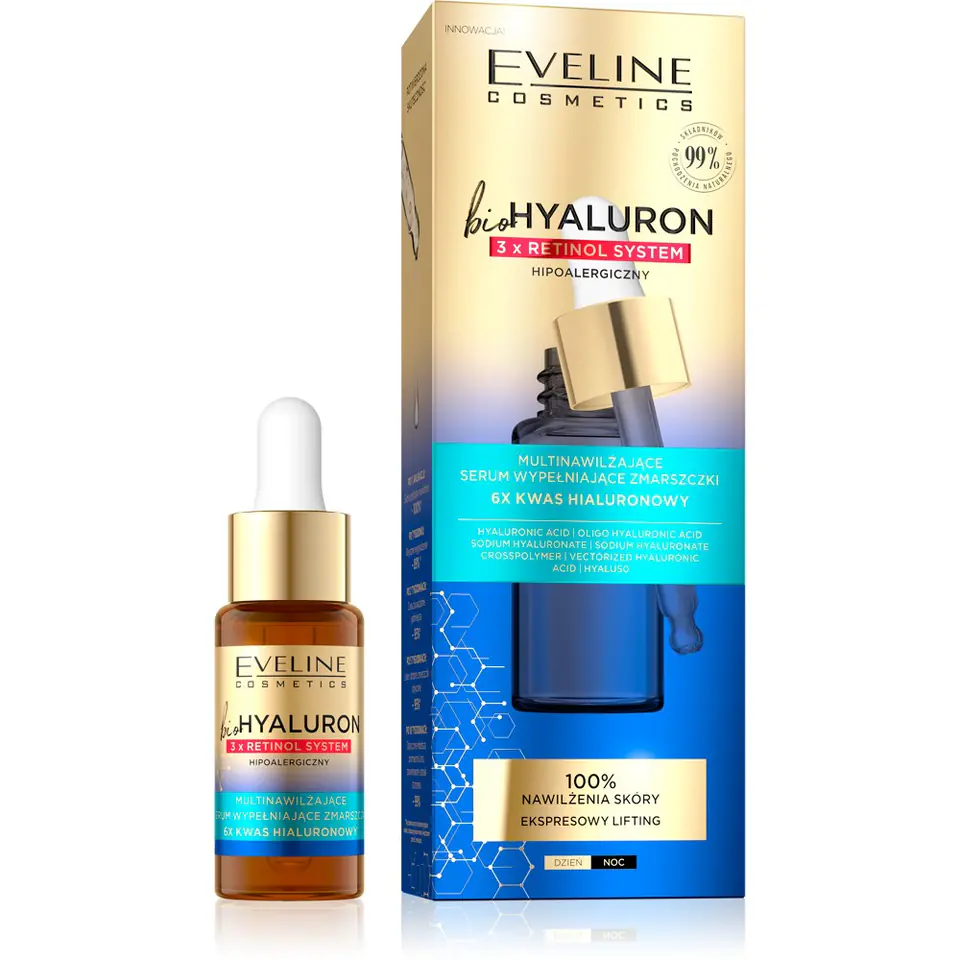 ⁨Eveline Bio Hyaluron 3X Retinol Wrinkle Filling Serum⁩ at Wasserman.eu