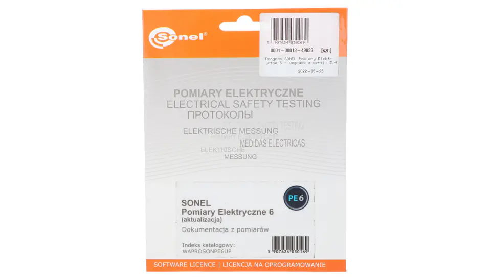 ⁨SONEL Pomiary Elektryczne 6 program - upgrade from version 3,4,5 WAPROSONPE6UP⁩ at Wasserman.eu