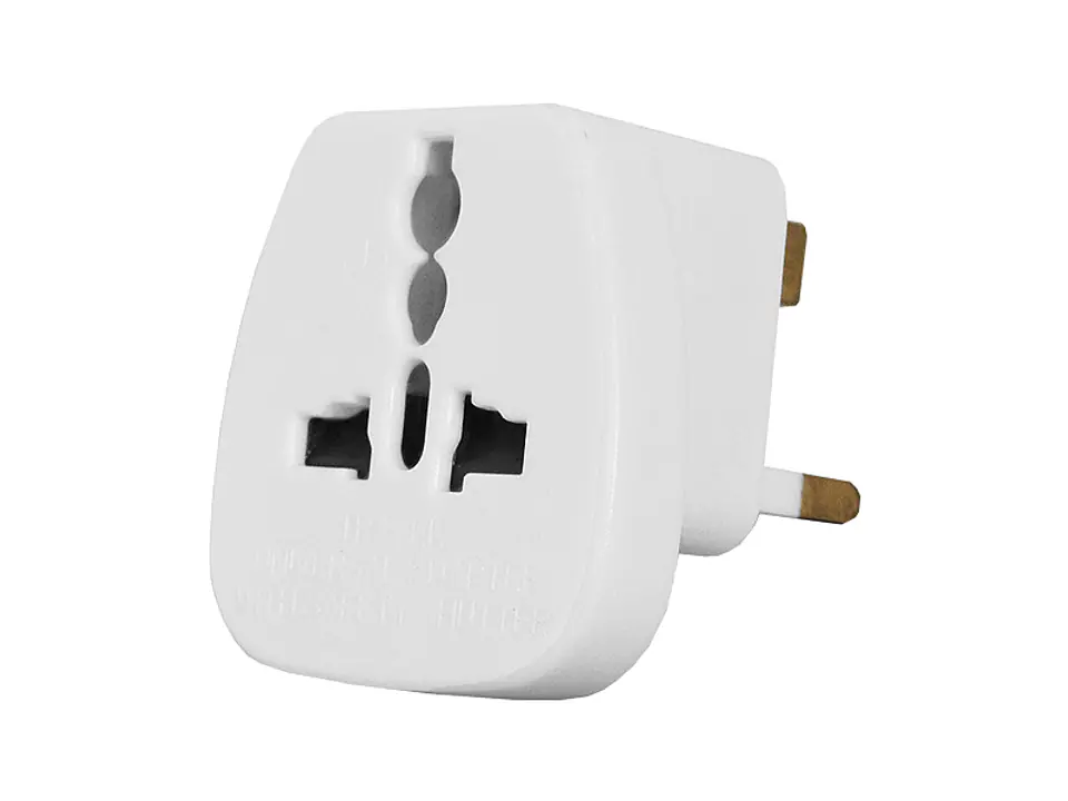 ⁨AC Adapter Universal socket - English plug, white with protection (1LM)⁩ at Wasserman.eu