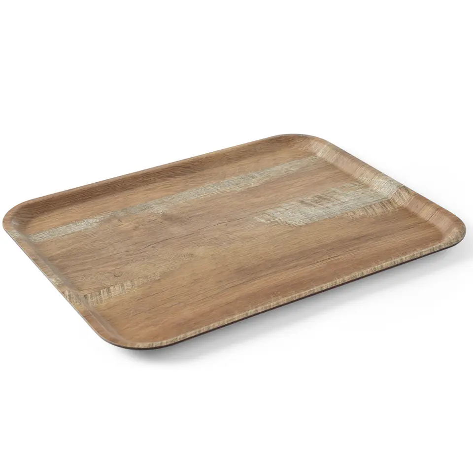 ⁨Serving tray with wood print oak 370x530mm Hendi 508947⁩ at Wasserman.eu