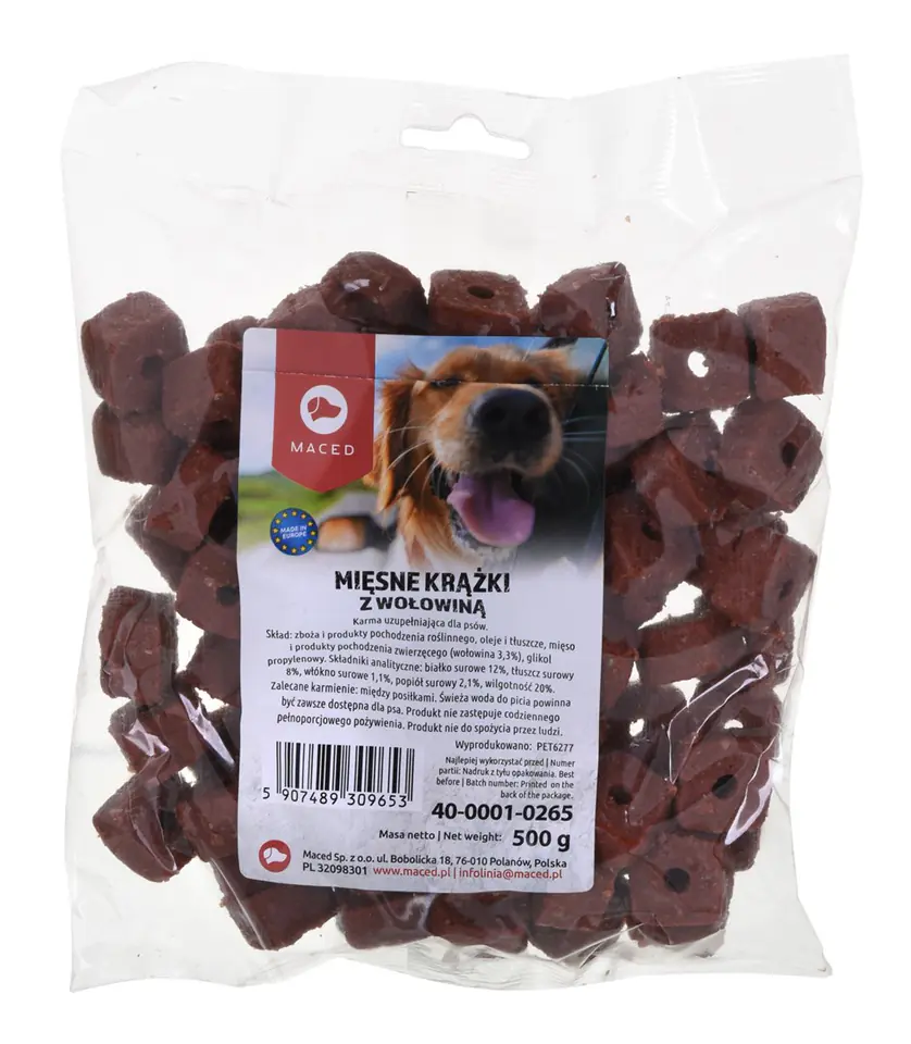 ⁨MACED Meat discs with beef for dog- 500 g⁩ at Wasserman.eu