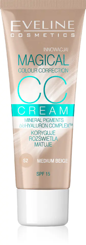 ⁨Eveline Fluid Magical CC Cream nr 52 Średni Beż 30ml⁩ w sklepie Wasserman.eu