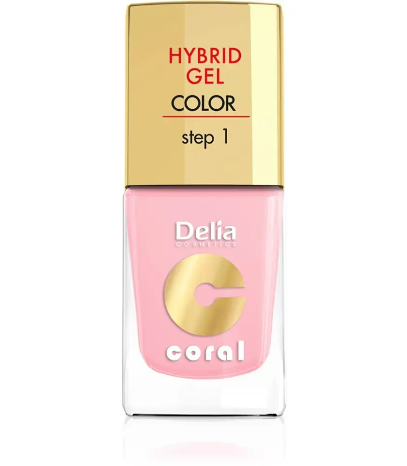⁨Delia Cosmetics Coral Hybrid Gel Nail Enamel No. 04 pastel pink 11ml⁩ at Wasserman.eu