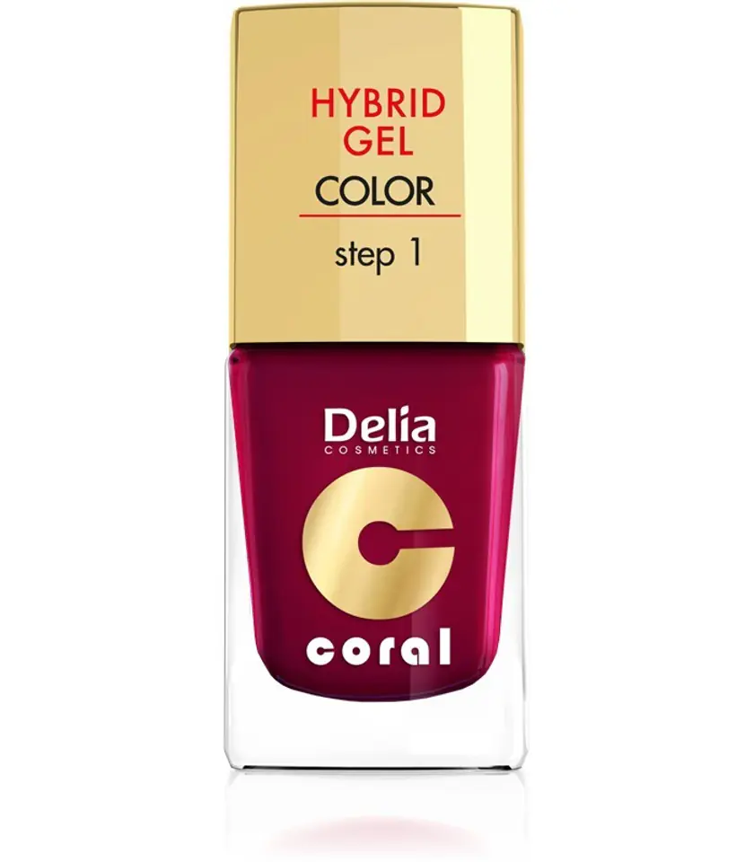 ⁨Delia Cosmetics Coral Hybrid Gel Nail Enamel No. 18 marsala 11ml⁩ at Wasserman.eu