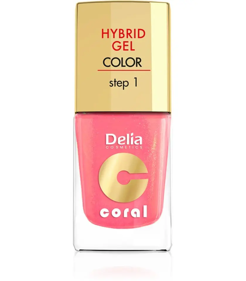 ⁨Delia Cosmetics Coral Hybrid Gel Nail Enamel No. 16 warm medium pink 11ml⁩ at Wasserman.eu