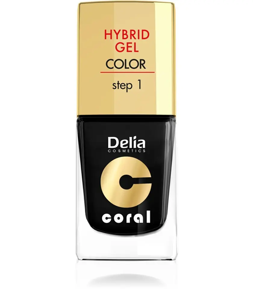 ⁨Delia Cosmetics Coral Hybrid Gel Nail Enamel No. 26 black 11ml⁩ at Wasserman.eu