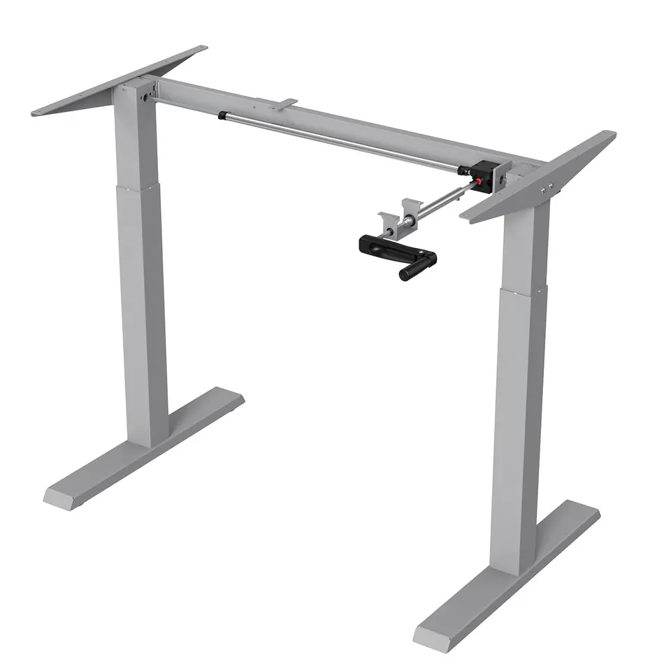⁨Desk manual height adjustment Ergo Office, max 70 kg, max height 123cm - without table top for standing sitting, gray, ER-402 G⁩ at Wasserman.eu
