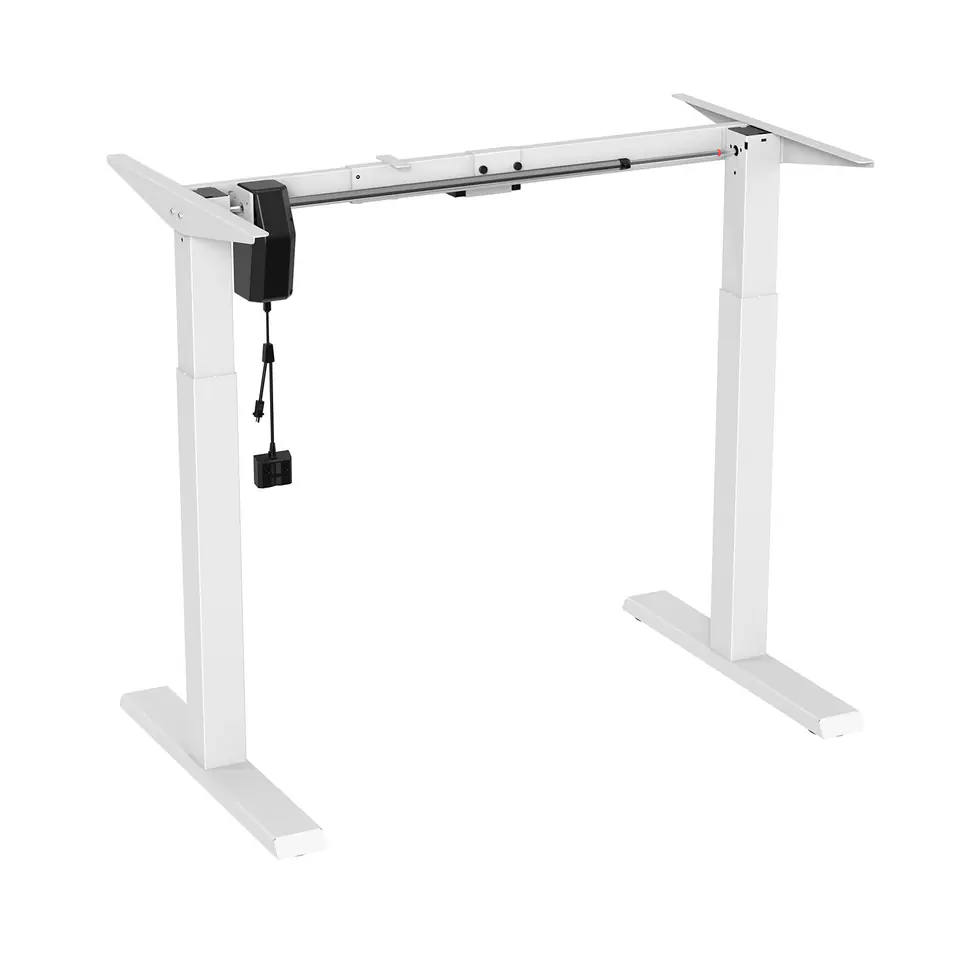 ⁨Desk electric height adjustment Ergo Office, max height 123cm, max - 70 kg, without table top for sitting work, white, ER-403W⁩ at Wasserman.eu