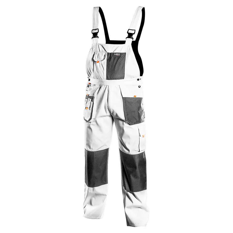 ⁨Work pants with suspenders, white, HD, size XXL/58⁩ at Wasserman.eu