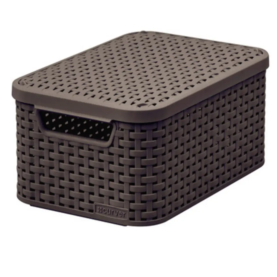 ⁨Cage with lid Curver Rattan Style S dark brown⁩ at Wasserman.eu