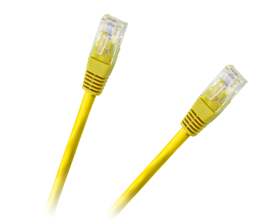 ⁨Patchcord kabel UTP 8c wtyk-wtyk 1.0m CCA żółty  cat.6e⁩ w sklepie Wasserman.eu