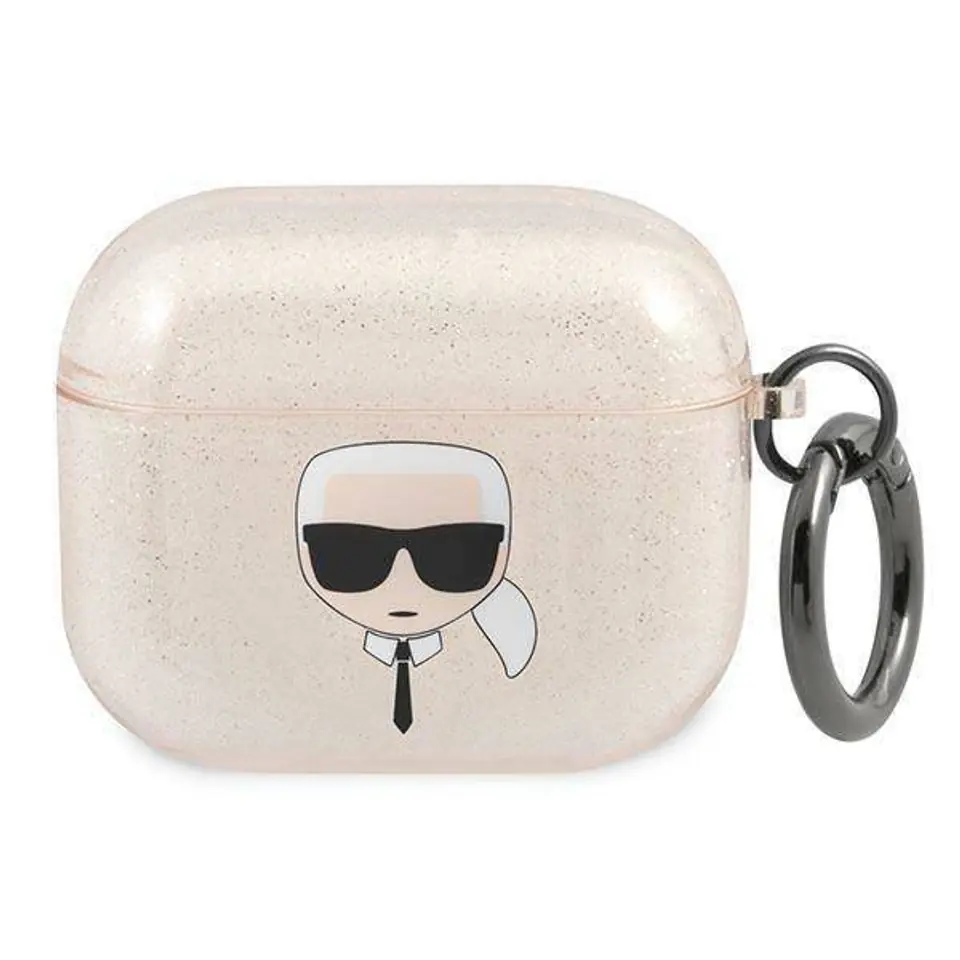 ⁨Karl Lagerfeld KLA3UKHGD AirPods 3 cover gold/gold Glitter Karl's Head⁩ at Wasserman.eu