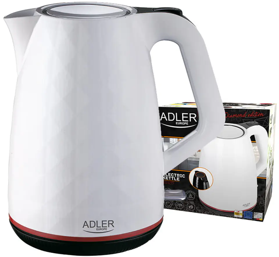 ⁨Adler AD 1277 W electric kettle 1.7 L 2200 W White⁩ at Wasserman.eu