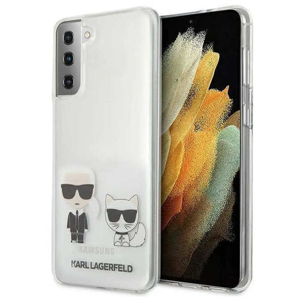 ⁨Oryginalne Etui SAMSUNG GALAXY S21+ Karl Lagerfeld Hardcase Karl & Choupette (KLHCS21MCKTR) transparentne⁩ w sklepie Wasserman.eu