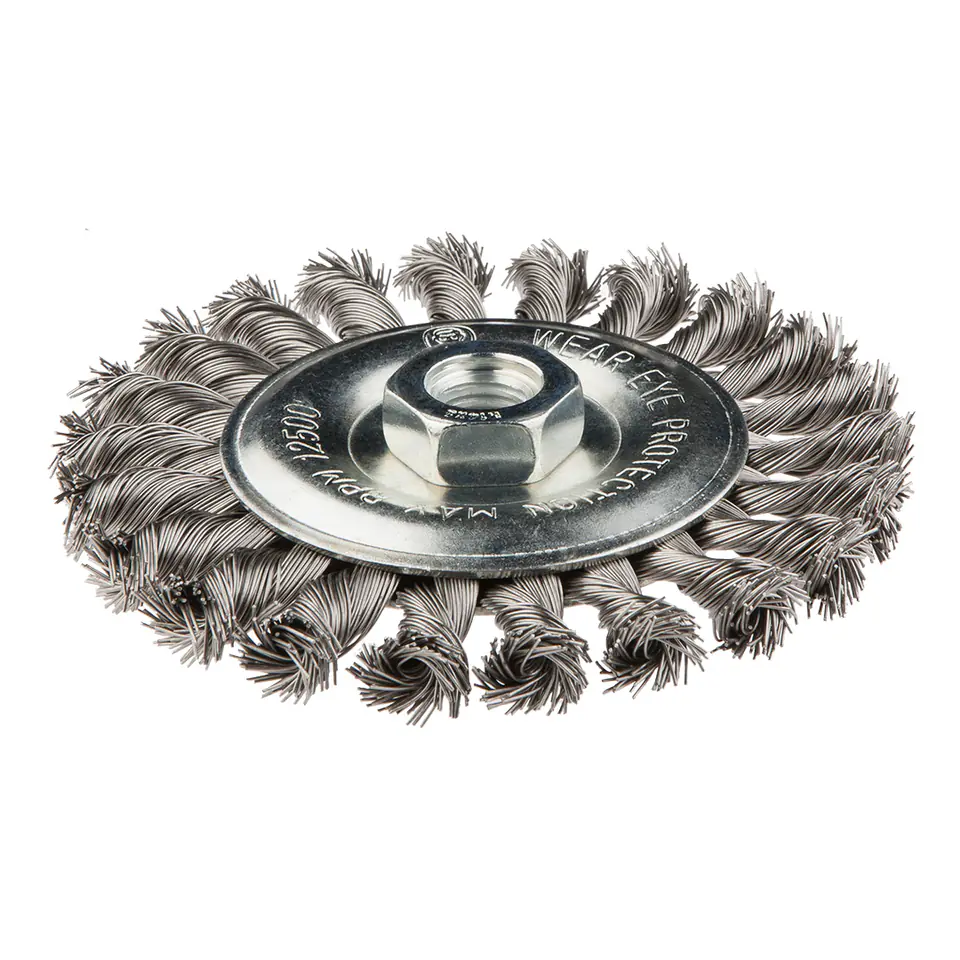⁨Szczotka druciana tarczowa 125 mm x M14, INOX⁩ w sklepie Wasserman.eu