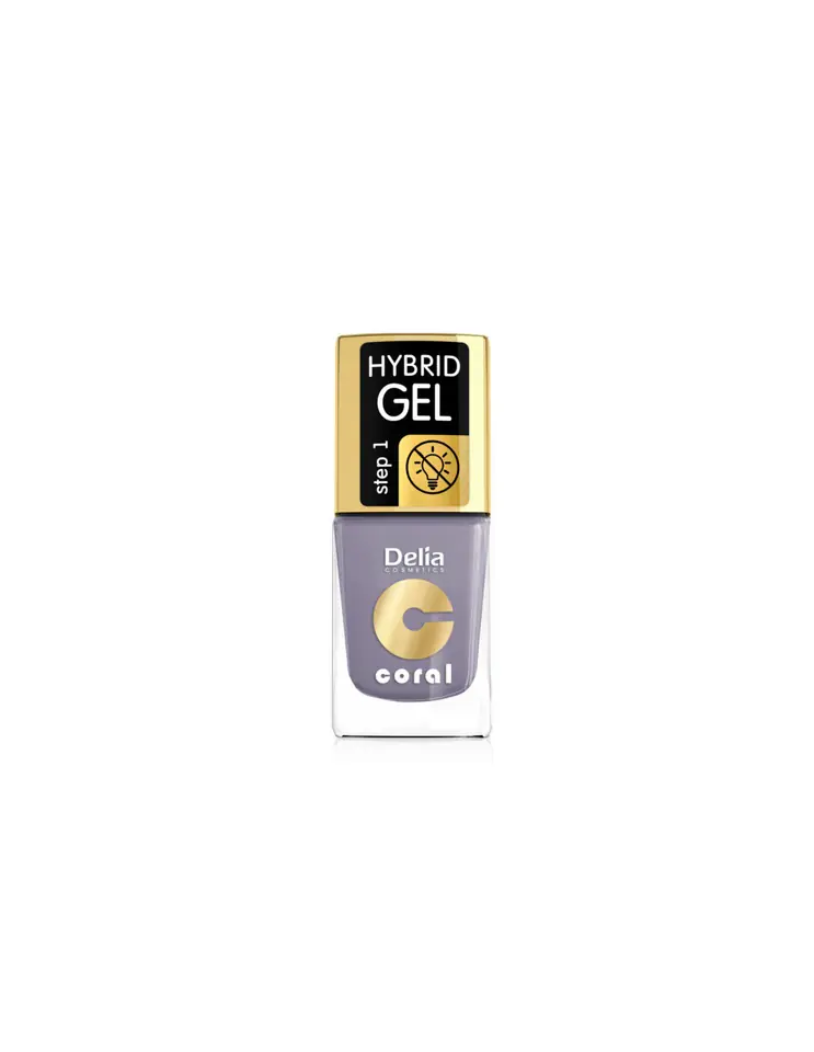 ⁨Delia Cosmetics Coral Hybrid Gel Nail Enamel No. 46 grey lila 11ml⁩ at Wasserman.eu