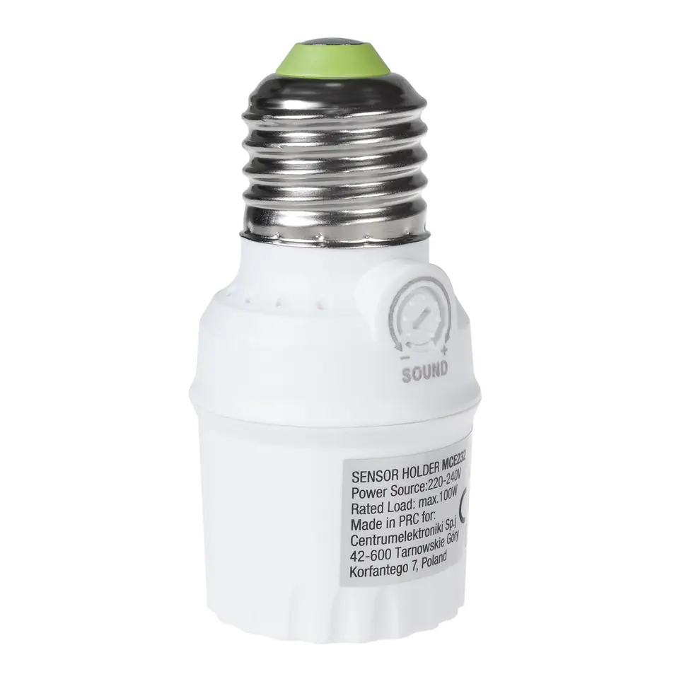 ⁨Maclean bulb holder, E27 with sound sensor, Max 100W, Range 30dB - 90dB, MCE232⁩ at Wasserman.eu