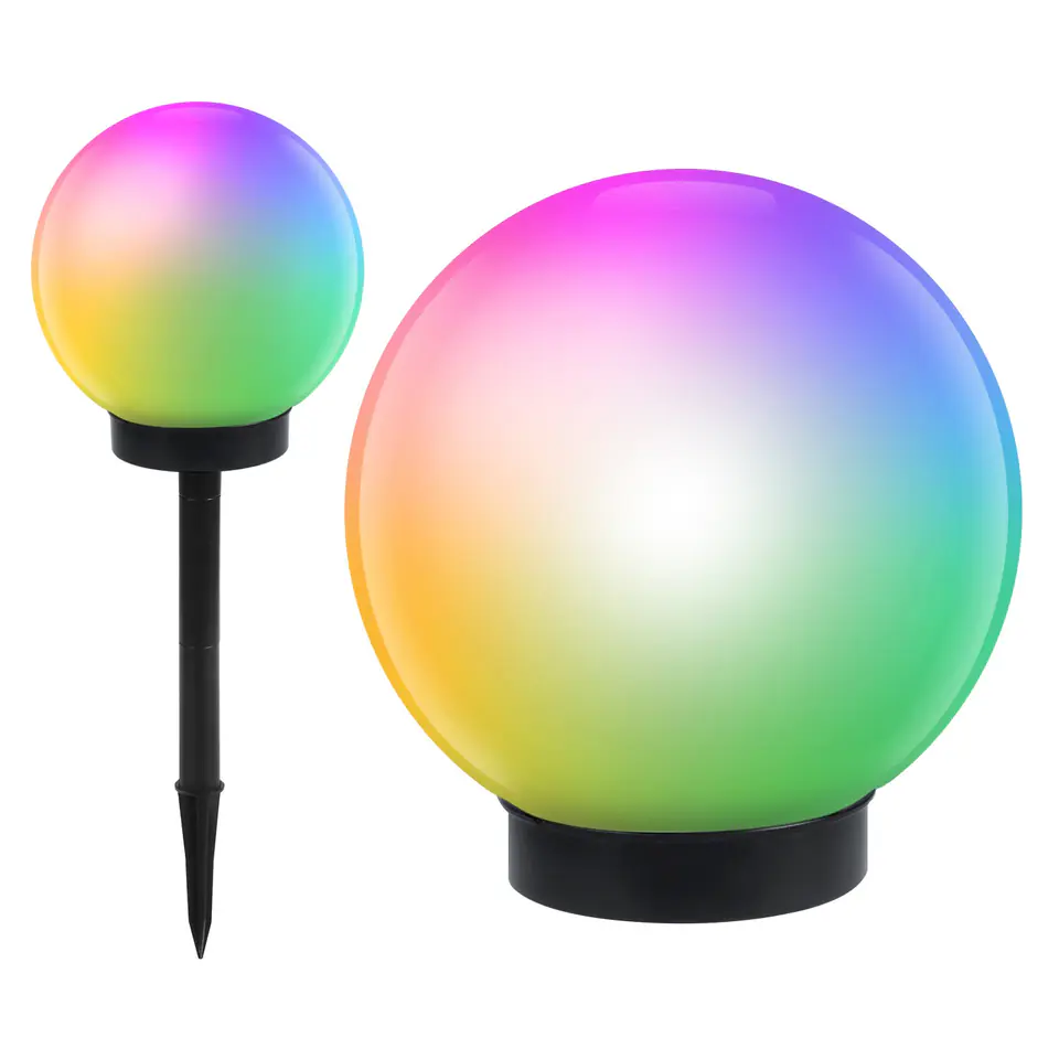 ⁨Solar freestanding garden lamp - ball 15x15x48cm, colorful LED GB122⁩ at Wasserman.eu