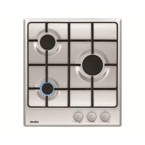 ⁨Simfer Hob H4.300.VGRIM Gas, Number of burners/cooking zones 3, Rotary knobs, Inox,⁩ at Wasserman.eu