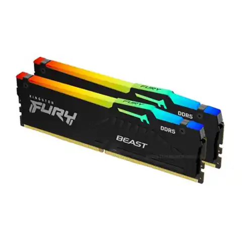 ⁨Kingston Fury Beast RGB 32 Kit (16GBx2) GB, DDR5, 4800 MHz, PC/server, Registered No, ECC No, 2x16 GB⁩ w sklepie Wasserman.eu