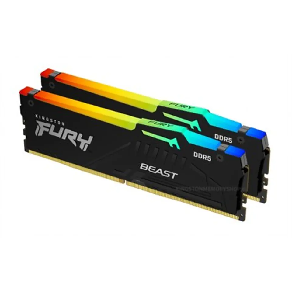 ⁨Kingston Fury Beast RGB 32 Kit (16GBx2) GB, DDR5, 4800 MHz, PC/server, Registered No, ECC No, 2x16 GB⁩ w sklepie Wasserman.eu