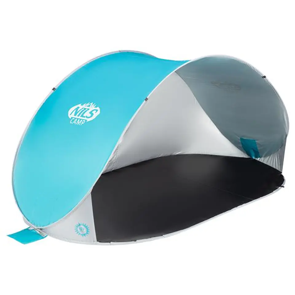 ⁨NC3174 TURQUOISE-GREY BEACH TENT SELF LAYING FLOOR NILS CAMP⁩ at Wasserman.eu