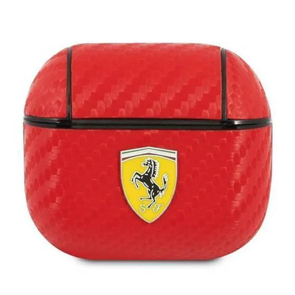 ⁨Ferrari FESA3CARE AirPods 3 cover red/red On Track PU Carbon⁩ at Wasserman.eu