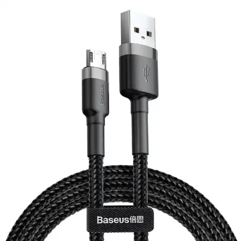 ⁨USB to micro usb cable grey-black cafule 1.5a 200 cm baseus⁩ at Wasserman.eu
