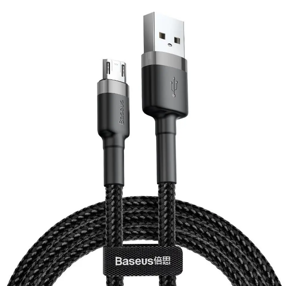 ⁨USB to micro usb cable gray-black cafule 2.0a 300 cm baseus⁩ at Wasserman.eu