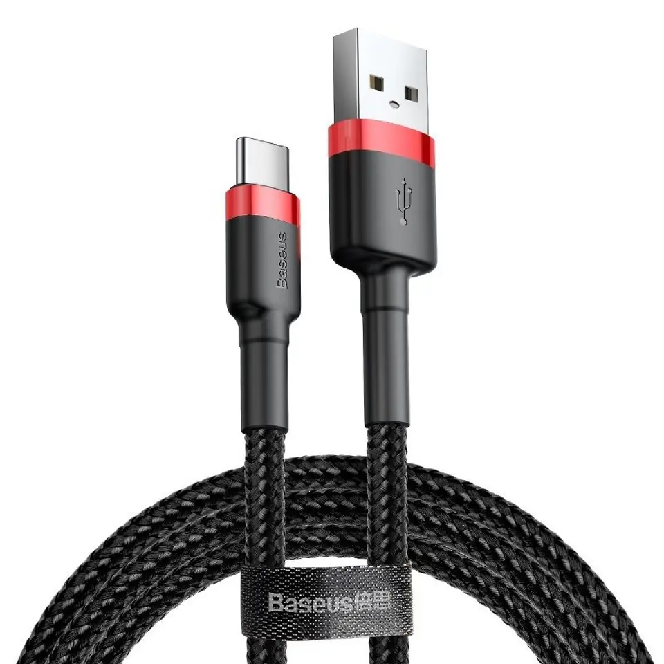 ⁨Kabel USB do USB-C Baseus Cafule 2A 2m (czerwono-czarny)⁩ w sklepie Wasserman.eu