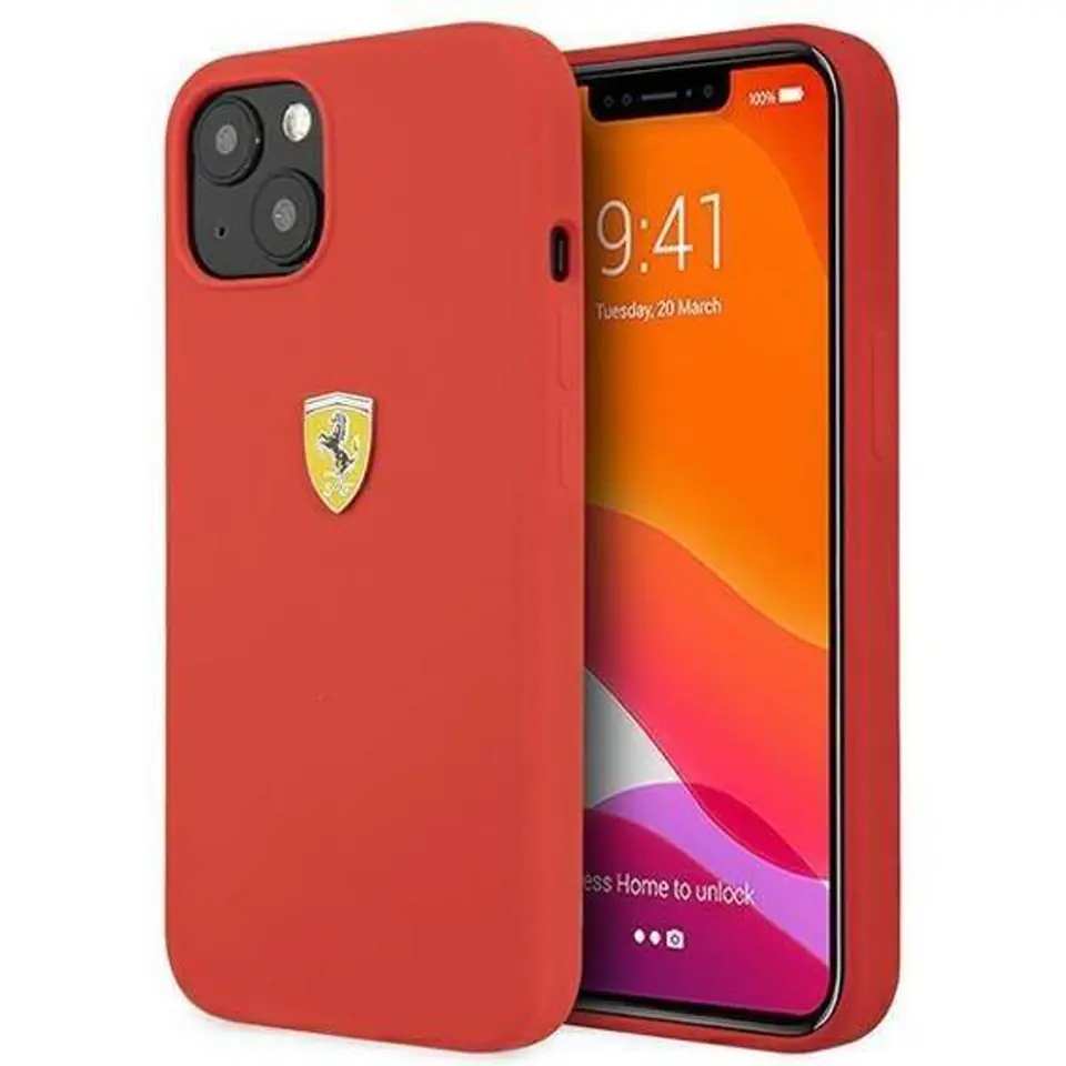 ⁨Ferrari FESSIHCP13SRE iPhone 13 mini 5.4" red/red hardcase Silicone⁩ at Wasserman.eu