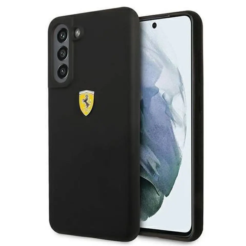 ⁨Original Case SAMSUNG GALAXY S21 FE Ferrari Hardcase Silicone (FESSIHCS21FBK) black⁩ at Wasserman.eu