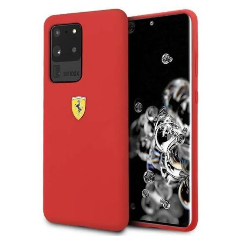⁨Ferrari Hardcase FESSIHCS69RE S20 Ultra G988 red/red Silicone⁩ at Wasserman.eu