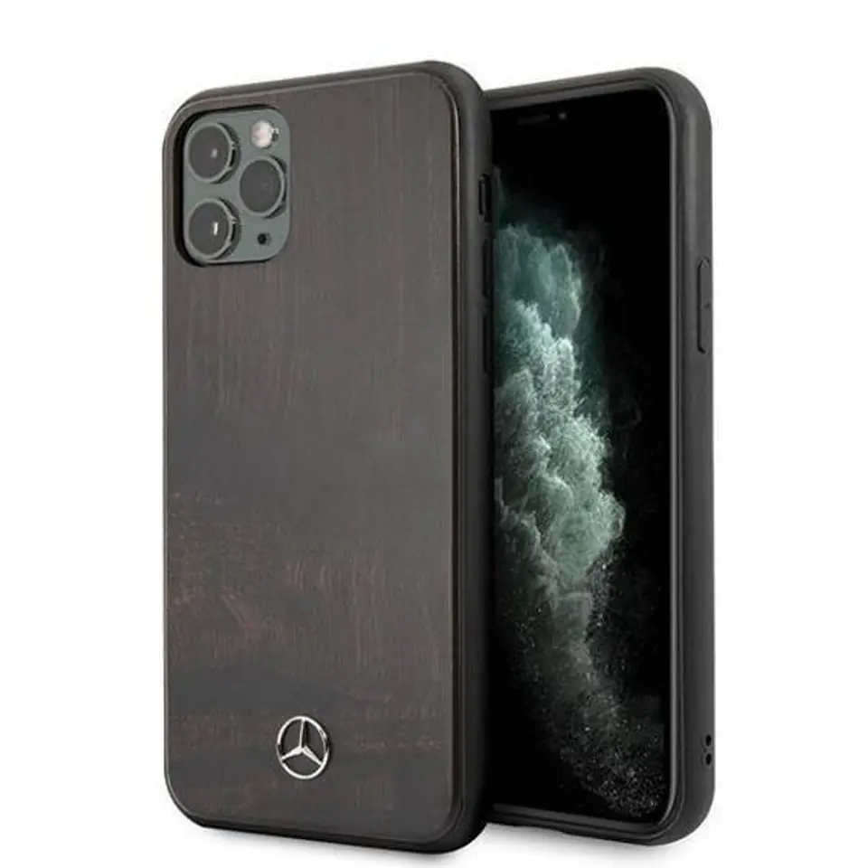 ⁨Mercedes MEHCN65VWOBR iPhone 11 Pro Max hard case brown/brown Wood Line Rosewood⁩ at Wasserman.eu