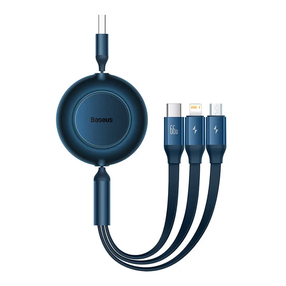 ⁨Baseus Bright Mirror 3 USB Cable 3, micro USB / Lightning / USB-C, 66W / 2A, 1.1m (blue)⁩ at Wasserman.eu