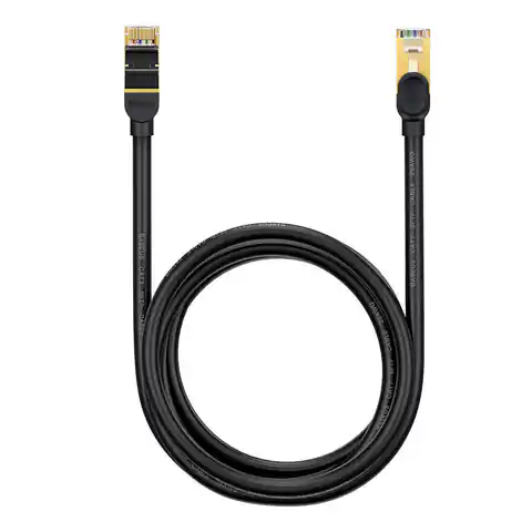⁨Kabel sieciowy Baseus Ethernet RJ45, 10Gbps, 2m (czarny)⁩ w sklepie Wasserman.eu