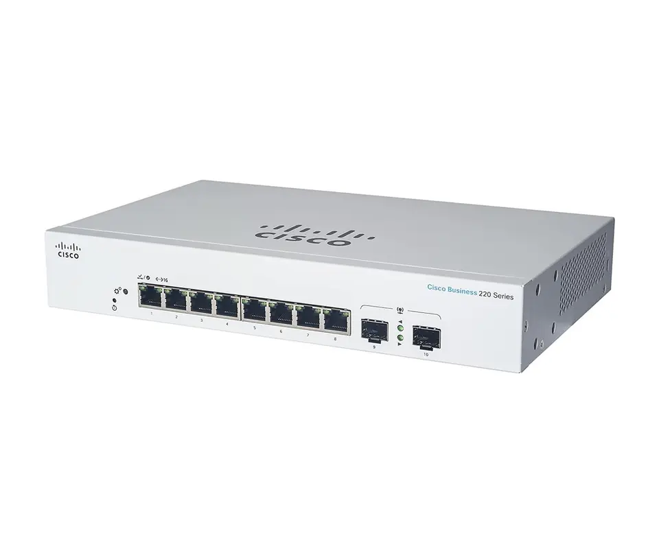 ⁨CISCO CBS220-8T-E-2G 8-PORTS 10/100/1000 SWITCH, 2X SFP⁩ at Wasserman.eu