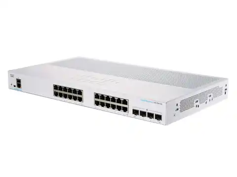 ⁨Cisco CBS350-24T-4G-EU network switch Managed L2/L3 Gigabit Ethernet (10/100/1000) Silver⁩ at Wasserman.eu