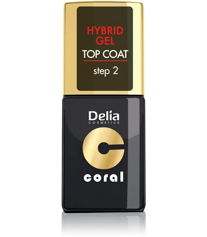 ⁨Delia Cosmetics Coral Hybrid Gel Nail Enamel Top Coat 11ml⁩ at Wasserman.eu
