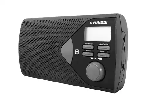 ⁨1 szt. Radio przenośne HYUNDAI PR200B wyświetlacz LCD, zegar, budzik, AUX czarne.⁩ w sklepie Wasserman.eu