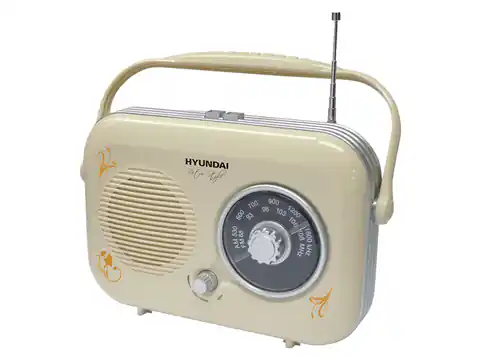 ⁨1 szt. Radio Retro Hyundai PR 100B, kremowe.⁩ w sklepie Wasserman.eu