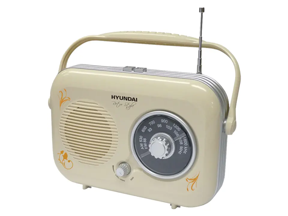 1 szt. Radio Retro Hyundai PR 100B, kremowe. w sklepie Wasserman.eu