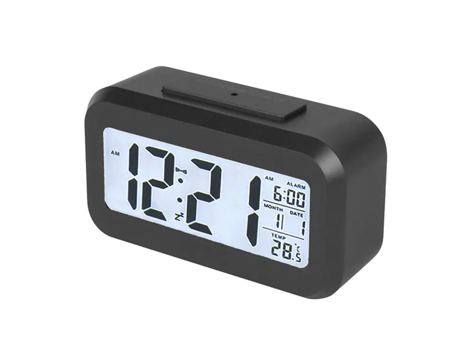 ⁨1 szt. ZEGAR BUDZIK DUŻY LCD, CZARNY, ZG21.⁩ w sklepie Wasserman.eu