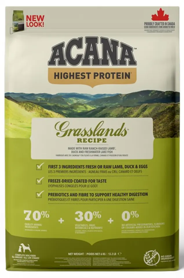 ⁨Acana Highest Protein Grasslands Dog 6kg⁩ w sklepie Wasserman.eu