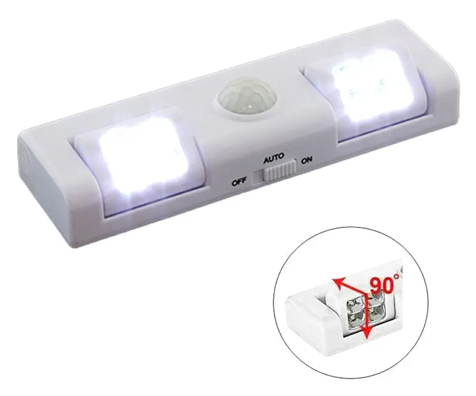 ⁨ZD26A Lampka 8 led czujnik ruchu biała⁩ w sklepie Wasserman.eu