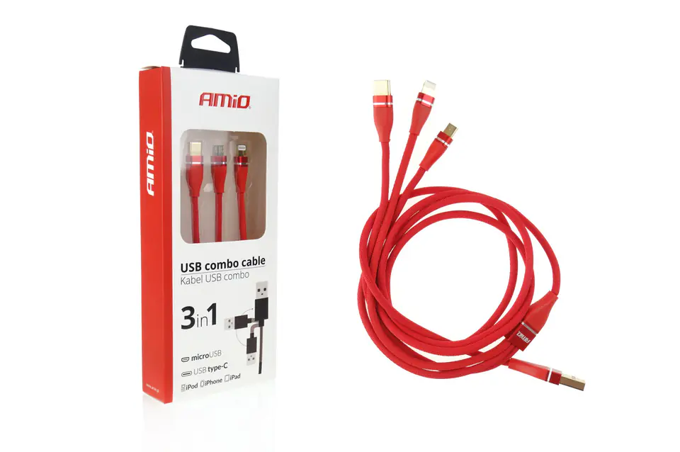 Multi-camera for 3in1 lightning/usb c/micro usb 120cm 3.1a uc-7 at Wasserman.eu